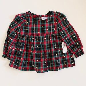 NWT Old Navy Toddler Girl Plaid Swing Top